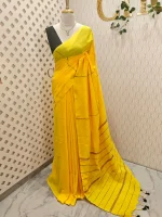 Khadi cotton with multi-colour zari stripes and tessal detailing - Image 6