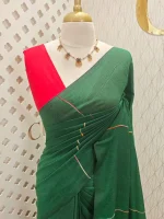 Khadi cotton with multi-colour zari stripes and tessal detailing - Image 7