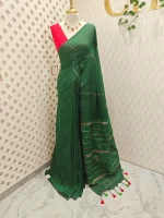 Khadi cotton with multi-colour zari stripes and tessal detailing - Image 9