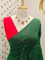 Khadi cotton with multi-colour zari stripes and tessal detailing - Image 8