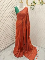 Khadi cotton with multi-colour zari stripes and tessal detailing - Image 15