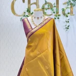 Kanjeevaram with contrast  geometric zari-woven pallu and border