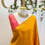 Kanjeevaram with plain body and zari striped pallu