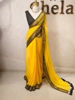 Mul cotton with a contrast Kanchi-inspired border - Image 3