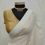 Mul cotton saree with floral zari woven border