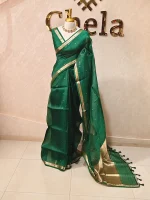 Organza banarasi with small floral zari-woven buttas - Image 9