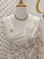 Turkish organza with aquatic plant-inspired embroidery - Image 23