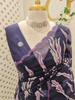 Turkish organza with aquatic plant-inspired embroidery - Image 5