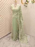 Turkish organza with aquatic plant-inspired embroidery - Image 34