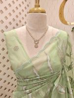 Turkish organza with aquatic plant-inspired embroidery - Image 32