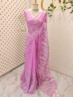 Turkish organza with aquatic plant-inspired embroidery - Image 4