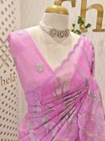 Turkish organza with aquatic plant-inspired embroidery - Image 3