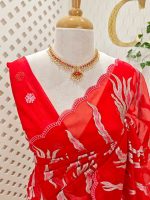 Turkish organza with aquatic plant-inspired embroidery - Image 11