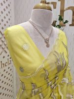 Turkish organza with aquatic plant-inspired embroidery - Image 9