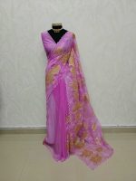 Organza with oversized floral applique and leafy vine embroidery. - Image 14