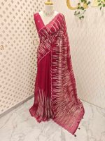 Organsa with wavy vertical embroidery work and scallop border - Image 9