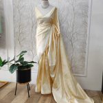 Tussar Silk with mango embroidery on the border
