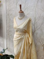 Tussar Silk with mango embroidery on the border - Image 2