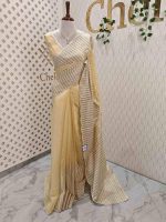 Organsa saree with intricate floral cut work style boarder - Image 6