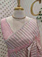 Organsa saree with intricate floral cut work style boarder - Image 8