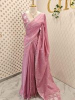 Semi Tussur saree with small motif all over the body and cut work on pallu along with scallop - Image 15