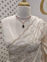 Organza with golden zari big floral pattern - Image 27