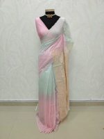Mul Chandheri with lotus -inspired applique embroidery - Image 8