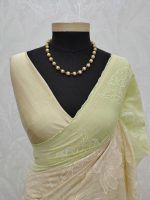 Mul Chandheri with lotus -inspired applique embroidery - Image 6