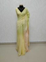 Mul Chandheri with lotus -inspired applique embroidery - Image 2