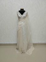 Organza with floral lace embroidery and border detailing - Image 2