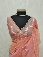 Organza with floral lace embroidery and border detailing - Image 18