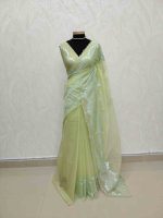 Organza with floral lace embroidery and border detailing - Image 8