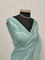 Organza with floral lace embroidery and border detailing - Image 16