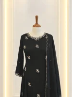 Chiffon 3 piece salwar suit 1-Black