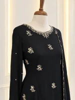 Chiffon 3 piece salwar suit 1-Black - Image 3