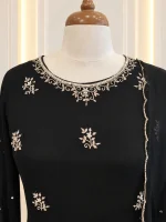 Chiffon 3 piece salwar suit 1-Black - Image 4