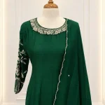 Mul Chanderi 3 piece salwar suit 6- Green
