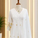 Mul Chanderi 3 piece salwar suit 22- Off-white
