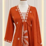Mul Chanderi 3 piece salwar suit 23- Dark Orange