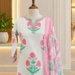 Soft Cotton 3 piece salwar suit 4- Off-white