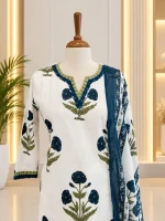 Soft Cotton 3 piece salwar suit 2- White