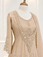 Tissue 3 piece salwar suit 4- Deep Champagne - Image 4