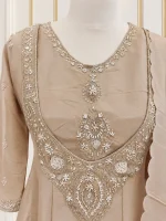 Tissue 3 piece salwar suit 4- Deep Champagne - Image 3