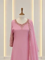 Chiffon 3 piece salwar suit 18- Pink