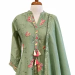 Mul Chanderi 3 piece salwar suit 25- Sage Green