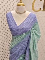 Chandheri with double shade and mango shaped chicken kaari pattern